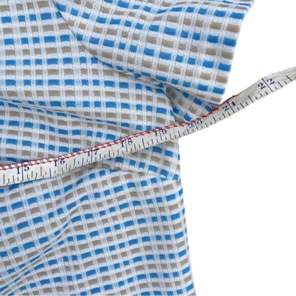 Vintage 60s Shift Dress Short Sleeves Handmade Back Zip White Squares Sz Large - Picture 12 of 12